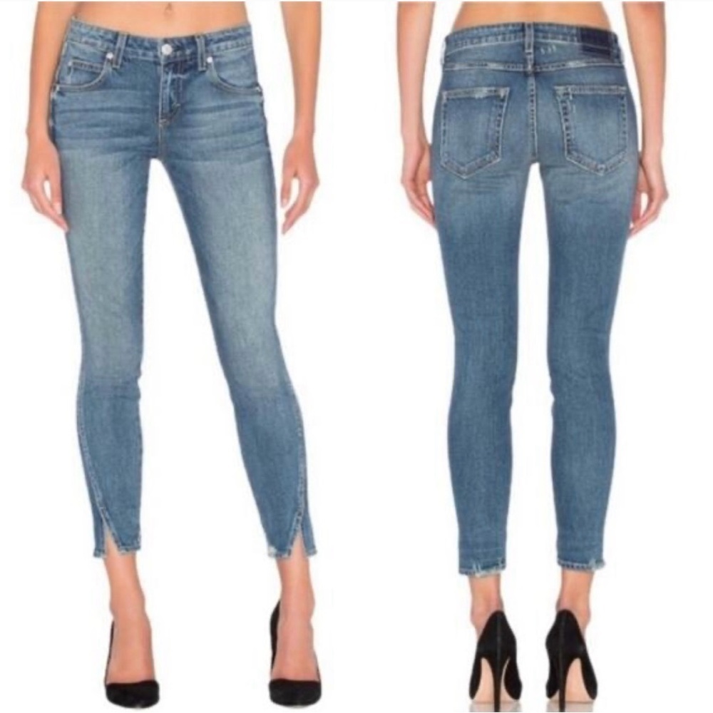 AMO denim twist in girl crush skinny distressed ankle jeans fits like a 31 or 12